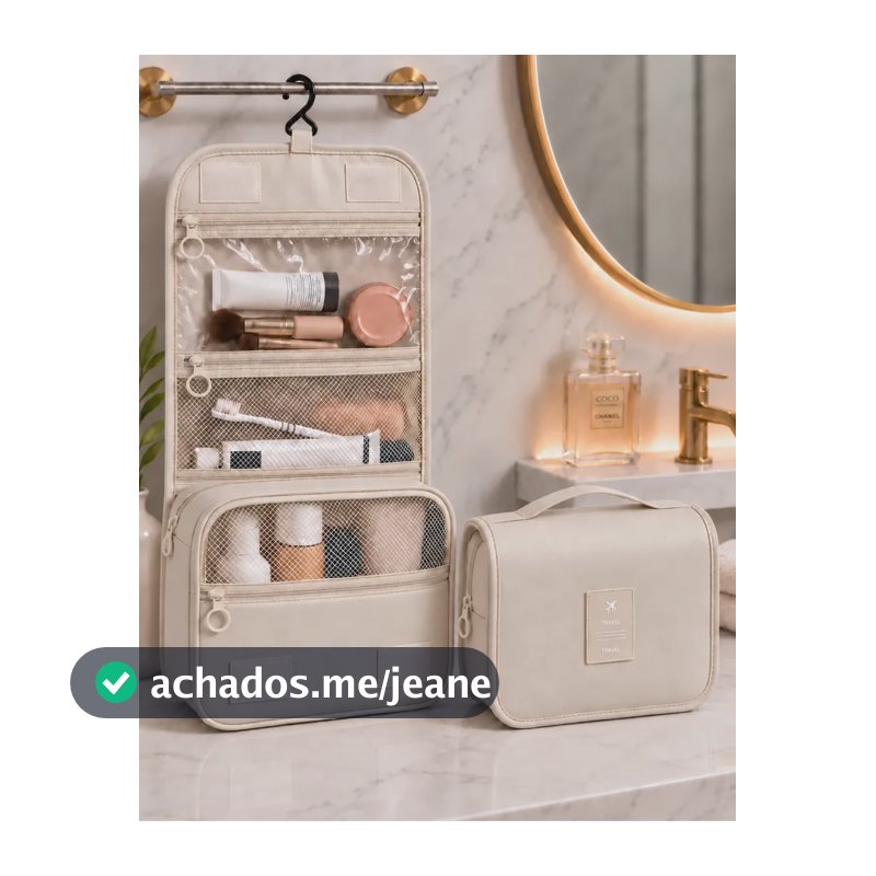 Necessaire Organizadora Malas Viagem Maquiagem Higiene Bege Notnull