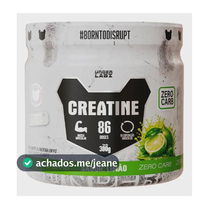 Creatina Born To Disrupt 100% Pura Under Labz 300g Sabores Limão