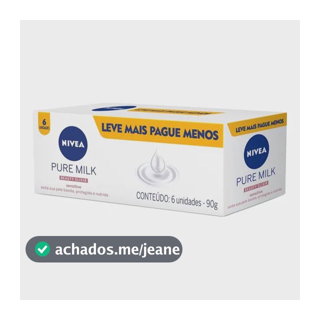 Nivea Sabonete Em Barra Pure Milk Sensitive Promo 6 Uni 90g