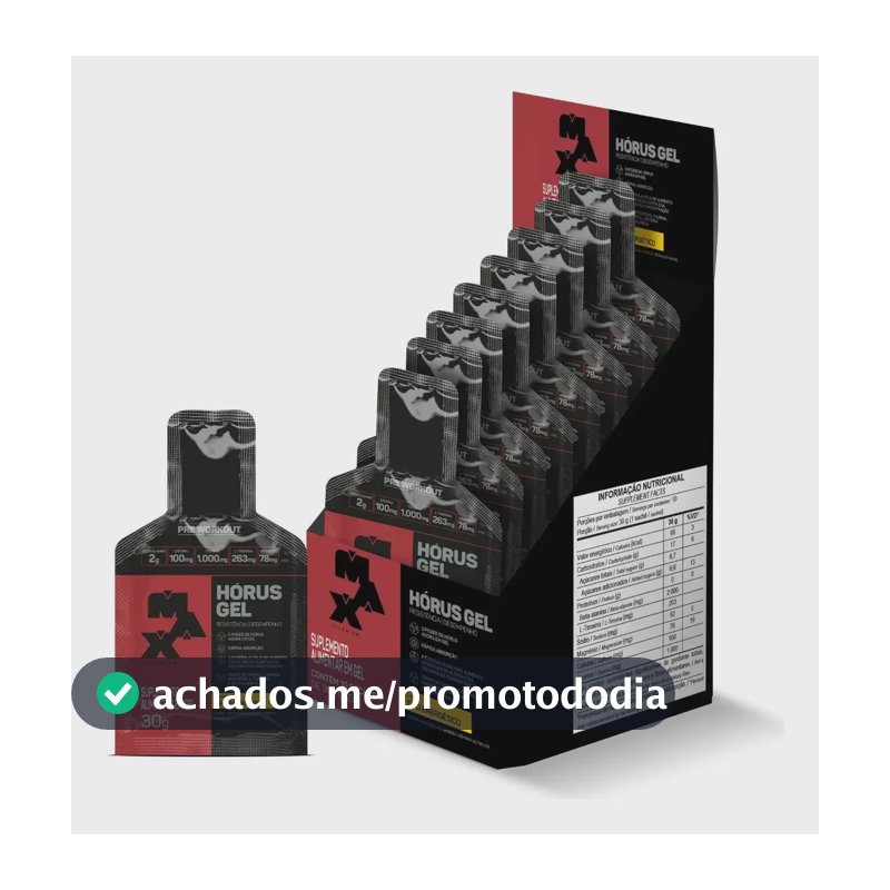 Horus Gel 10 Sachês 30g Pré Treino Workout 300g Max Titanium Sabor Energético