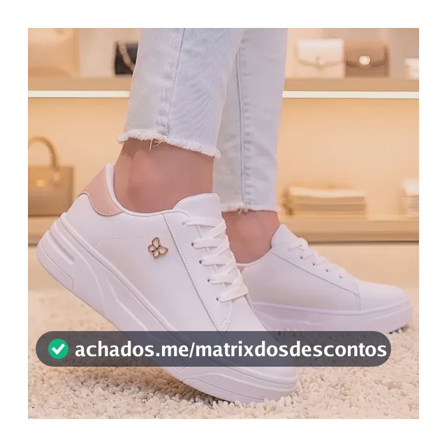 Tênis Feminino Casual Sapatênis Branco Confortavel Star Leve