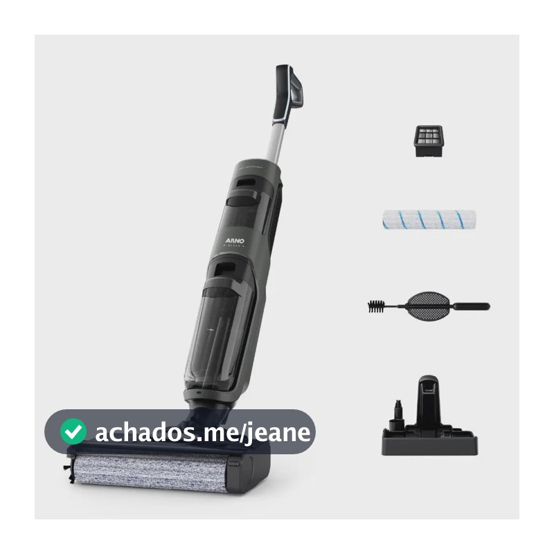 Limpadora De Pisos Sem Fio Arno X-clean 4 Lxc4 Cinza E Prateado