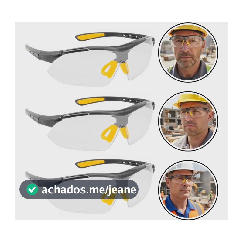 3 Óculos Proteção Lente Transparente Boxer Emborrachado Ca Incolor