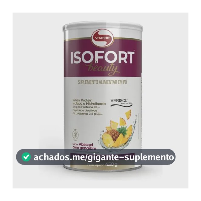 Isofort Beauty Whey Abacaxi Com Gengibre 450g Vitafor Abacaxi Com Gengibre