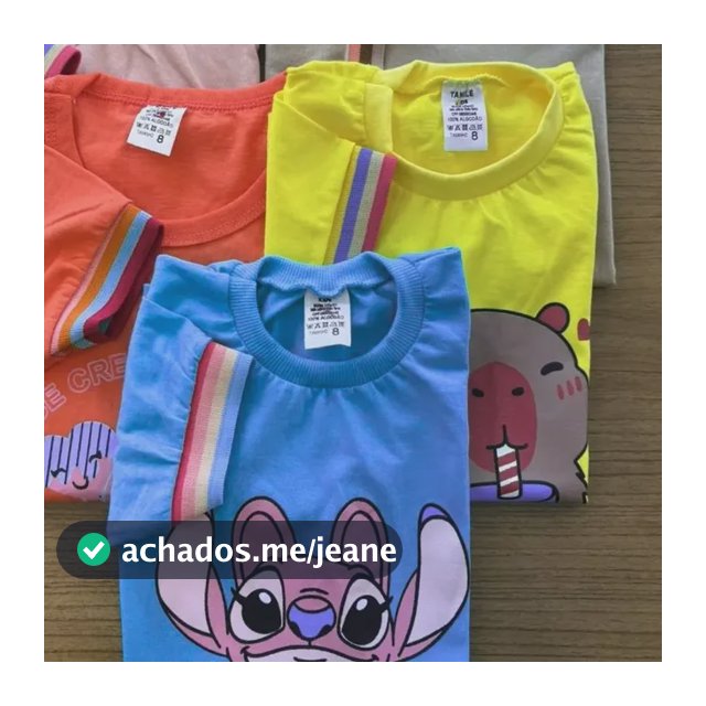 Kit 5 Camisetas Infantil Menina Baby Look Algodão