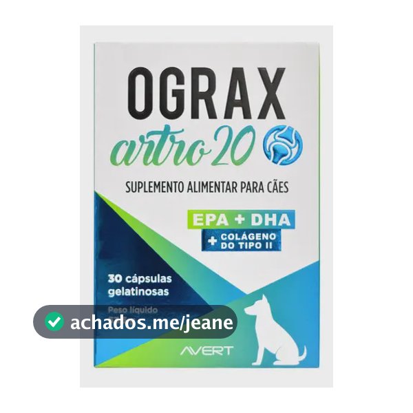 Suplemento para cães Ograx Artro 20 - 30 cápsulas