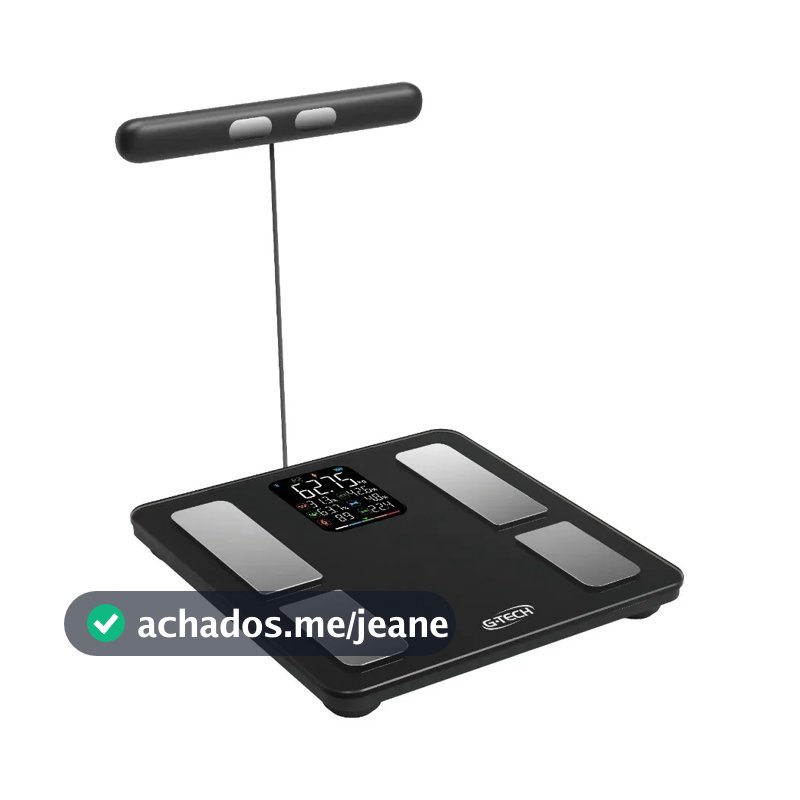 Balança Bioimpedância G-Tech Body Analyzer 8 Eletrodos Dupla Frequência Bluetooth App 180kg Preto