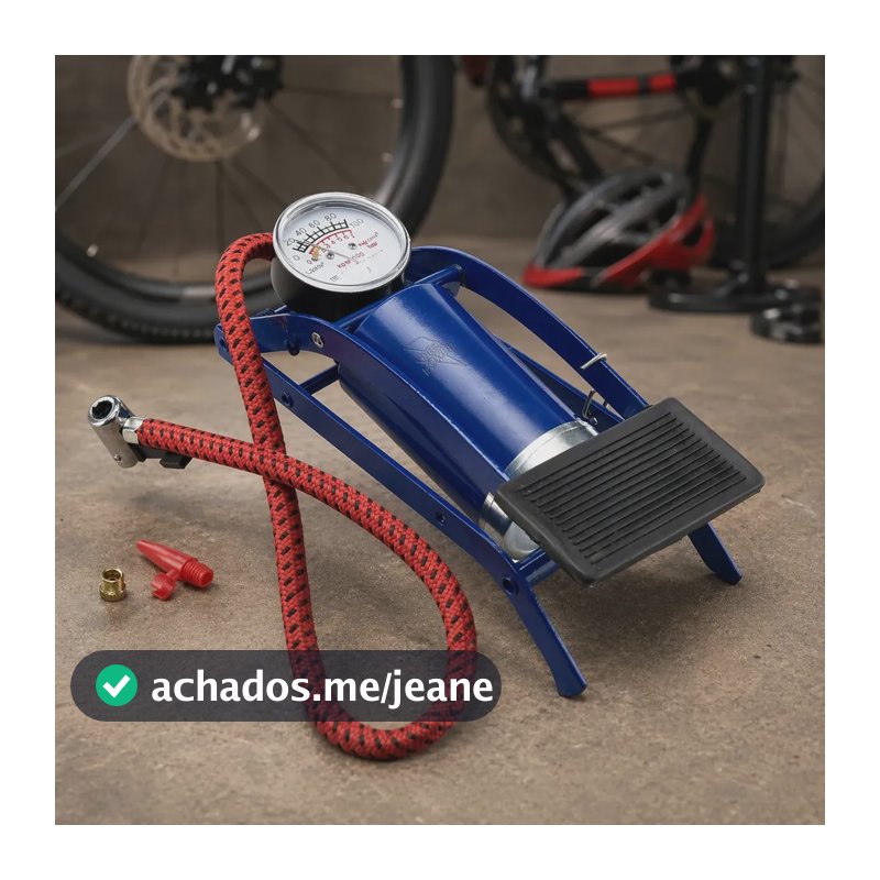 Bomba Ar Pé Manual Alta Pressão Manômetro Bicicleta Encher Pneu Bike Moto Bola Inflador Portátil Base Estável Mangueira Flexível Uso Doméstico E Esportivo