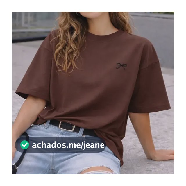 Camiseta Oversized Moderna Blusa Larga Laço Tecido Macio