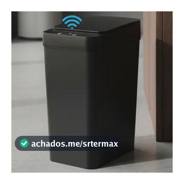 Lixeira Sensor Automática Inteligente 13 L Presença Moderna Preta