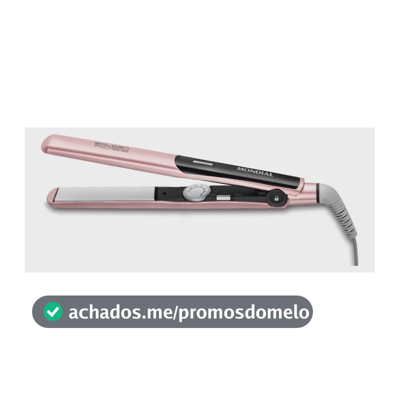 Prancha Alisadora Mondial Golden Rose/Preto Bivolt P-20