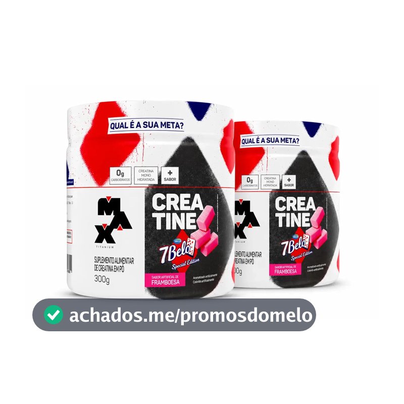 Creatina 7 Belo 300g Creatina Monohidratada Sabor Framboesa Kit 2 Força Energia Alta Performance Treino