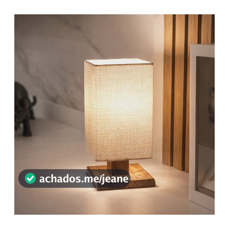 Abajur Rústico Luminária Cabeceira De Cama Quarto Sala Decor Madeira Mesclado 127/220v
