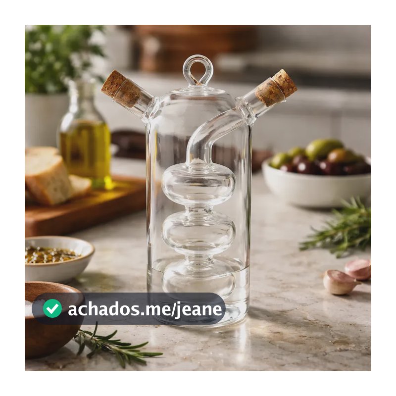 Galheteiro duplo 70mL e 320mL azeite vinagre boro condimento Haüskraft
