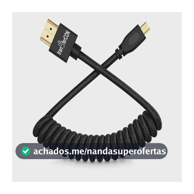 Cabo transferCON para Câmera e Monitor em formato Espiral Hdmi X Micro-hdmi 4k HD