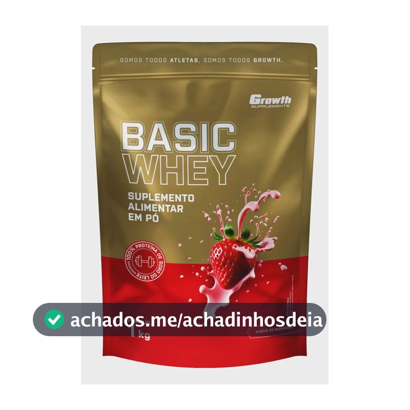 Basic Whey 1kg Growth Supplements Morango