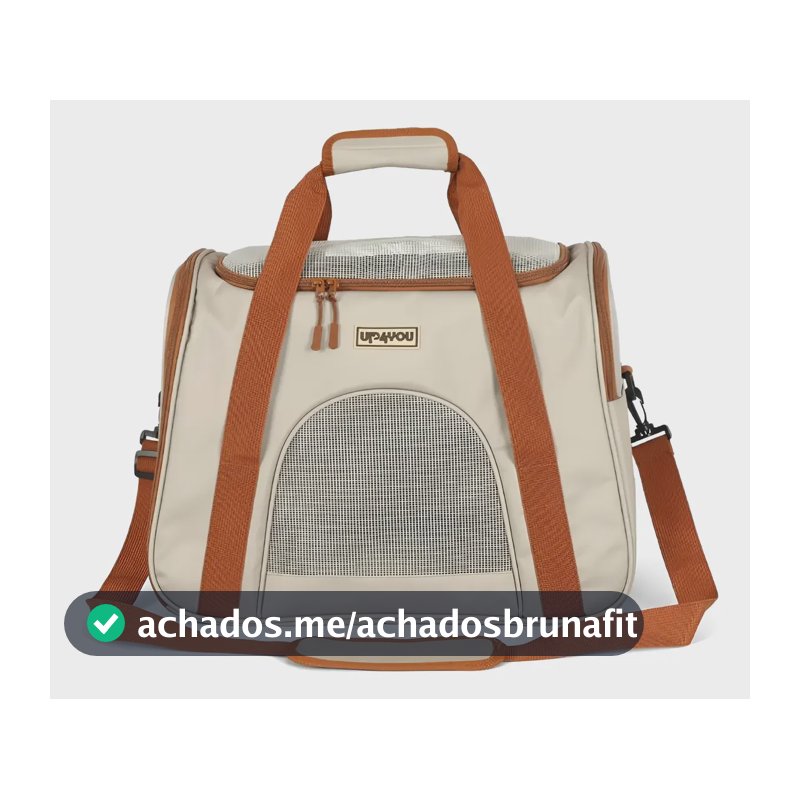 Bolsa Transporte Pet Viagem Luxo Carro Avião Cachorro Gato Bege