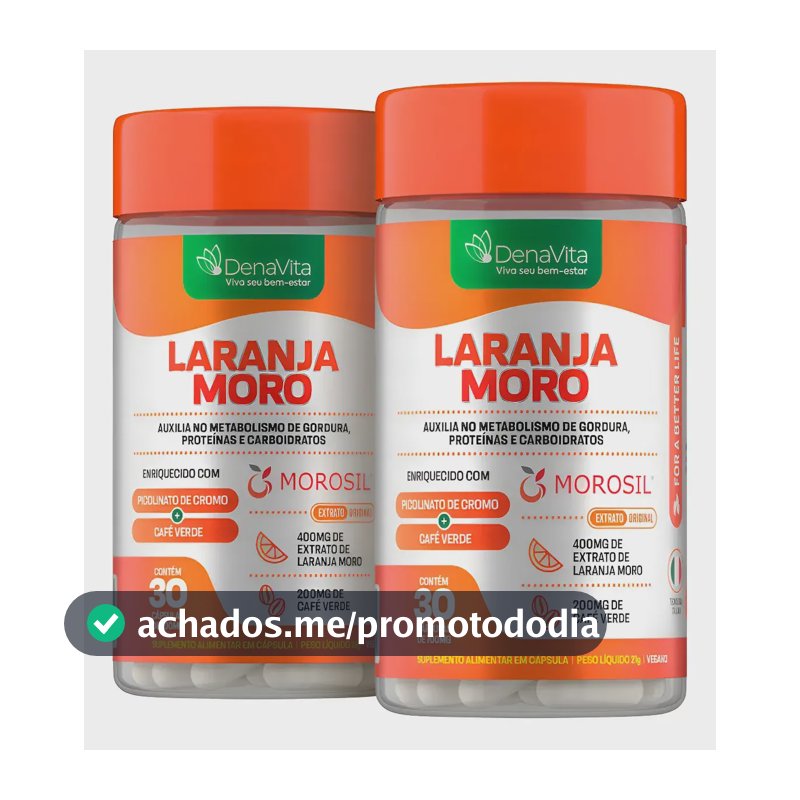 Kit 2x Laranja Moro Morosil Cromo Café Verde - Denavita Extrato De Laranja Moro - Denavita