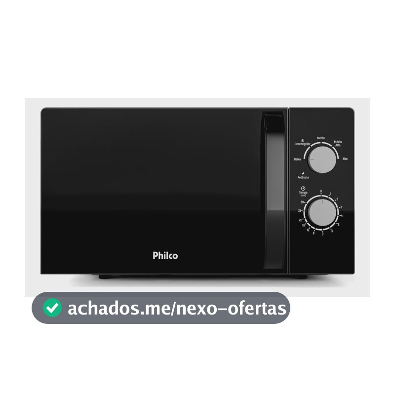 Micro-ondas Philco 20L Preto Painel Mecânico PMO23M