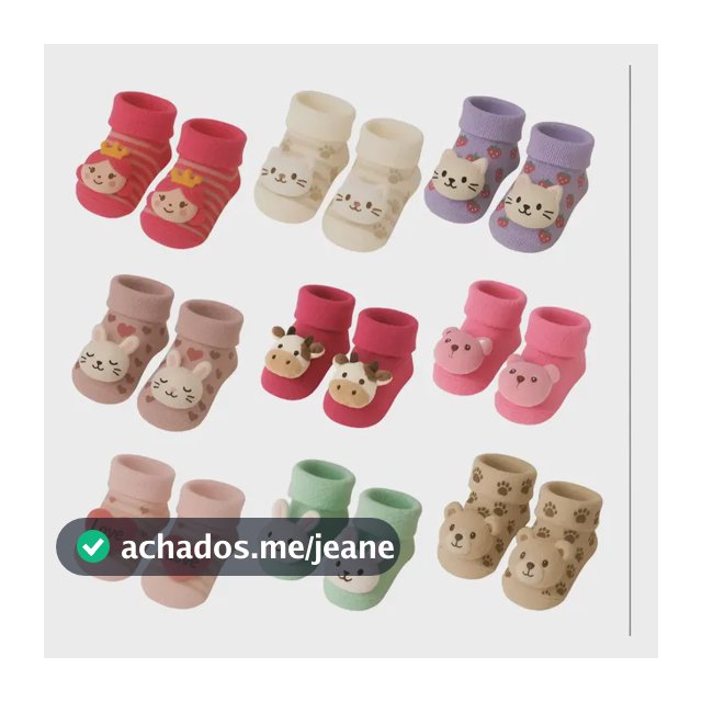 Kit 12 Pares Meia Bebê Bichinho Infantil Inverno Pelúcia 3d