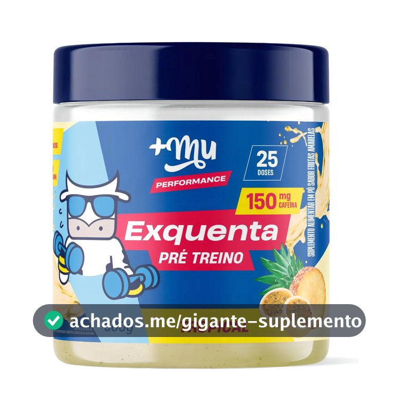 Suplemento em pó +Mu Performance Pré treino Exquenta sabor Abacaxi e Maracujá x 500g
