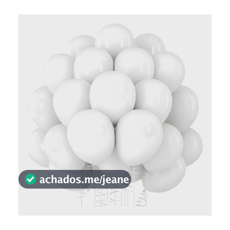 Bexiga Balão Liso 9 Polegadas 50 Unidades Branco