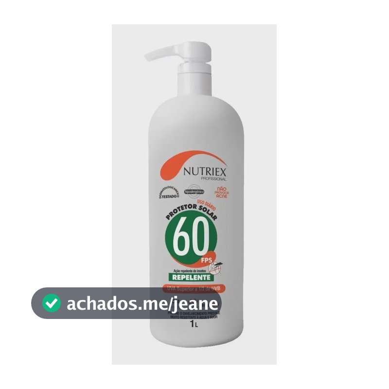 Protetor Solar Fps 60 Com Ação Repelente 1 Litro Nutriex
