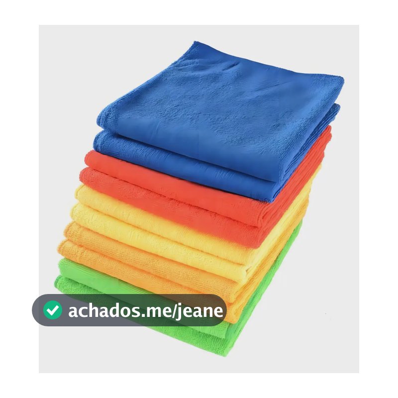 Kit 10 Panos Microfibra Powerclean Flanela 35x50cm Para Limpeza Cor Sortida