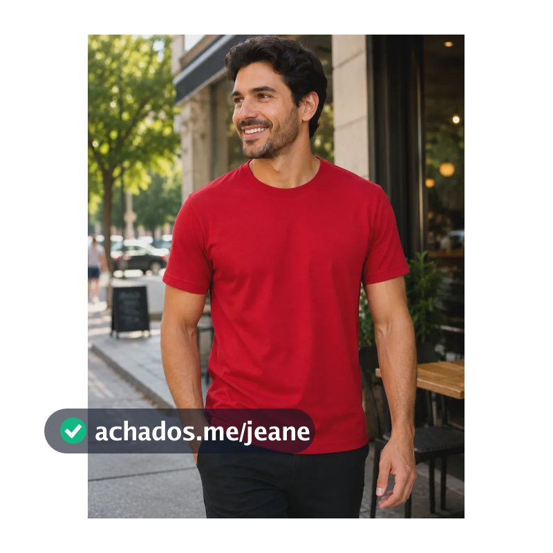 Camiseta Básica Masculina Algodão Slim Blusa Premium Lisa Vermelho Gg Liso