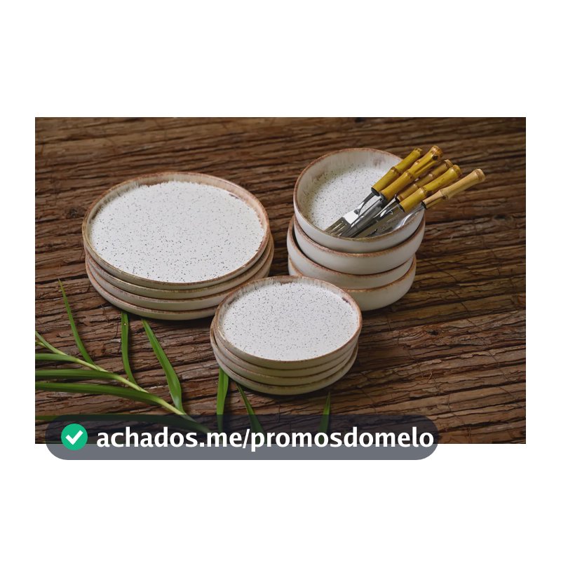 Aparelho De Jantar Colors Branco 12 Peças, Scalla Ceramica Branco Borda Marrom