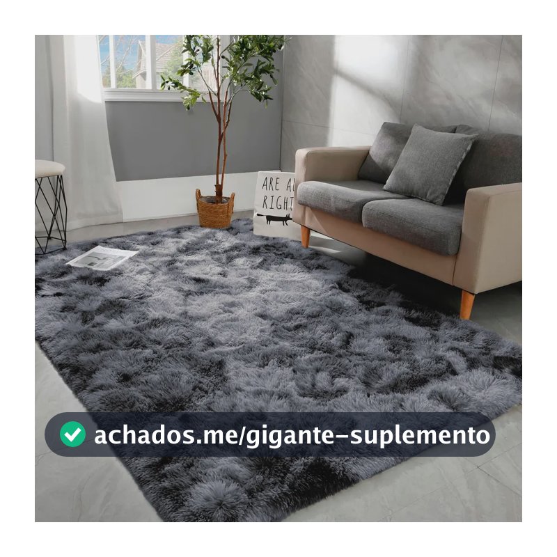 Tapete 2,00x1,50 Peludo Felpudo Sala E Quarto Cores Cor Cinza Mesclado Desenho Do Tecido Pelo Alto Casa Laura Enxovais Tapete Médio Para Sala