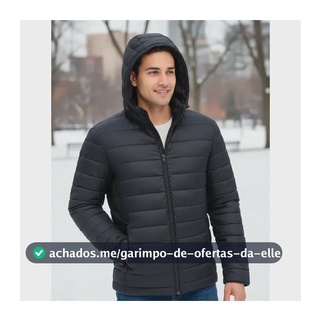 Bobojaco Masculino Impermeável Térmico Corta Vento Capuz Preto P Liso