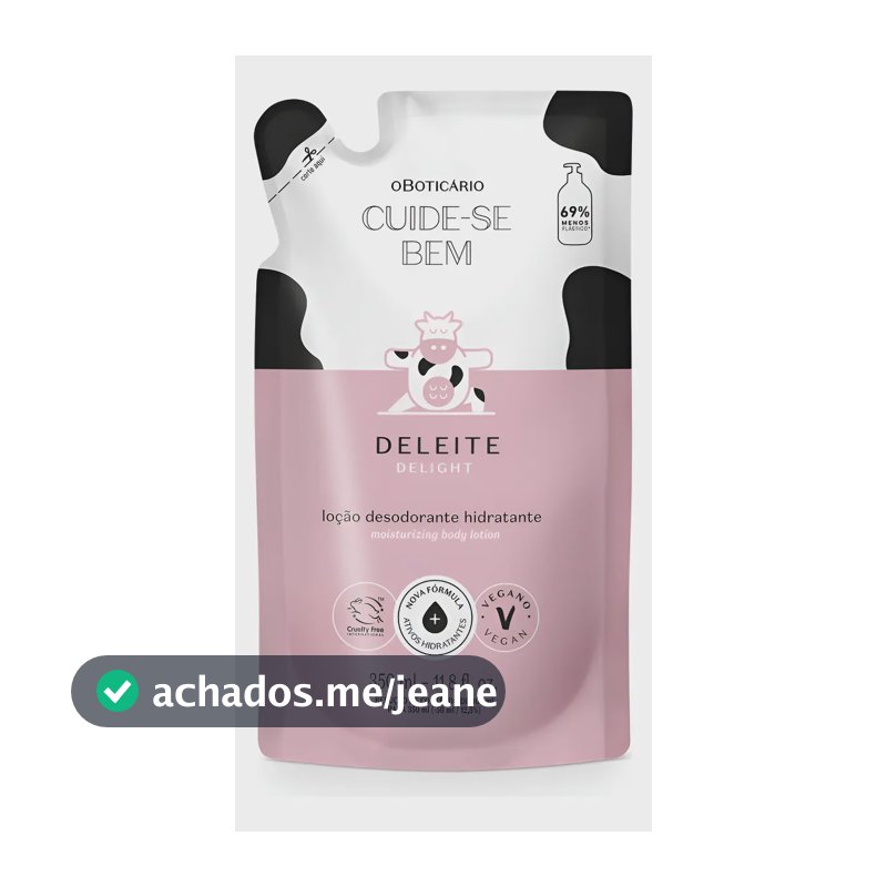 O Boticário Deleite Loção Hidratante Desodorante Corporal Sachê Gourmand 350 Ml
