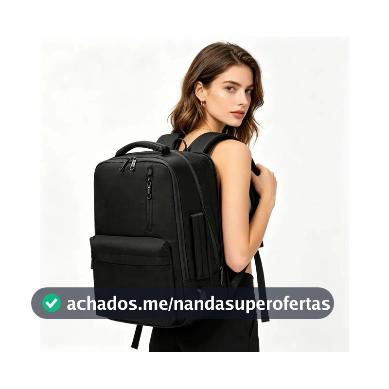 Mochila para Notebook Feminina Expansível de 25L a 40L, com USB e Impermeável