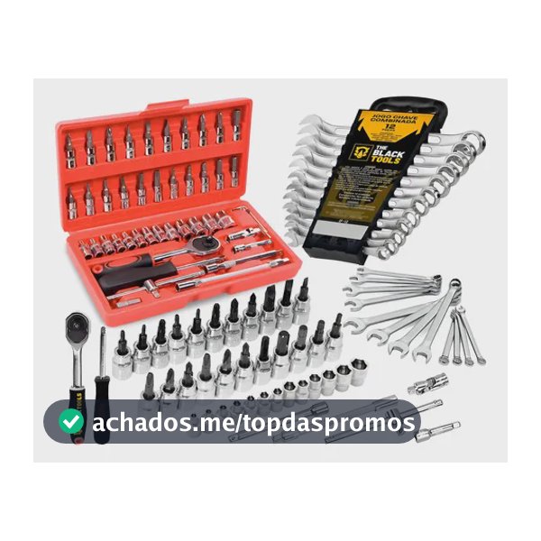 Jogo De Ferramentas Soquetes Com 58 Peças Chaves Aço Crv Cinza