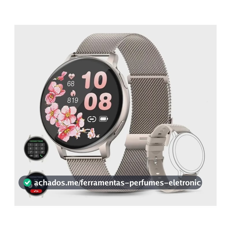 Relógio Smartwatch Relógios Inteligentes Bluetooth Calling Cinza