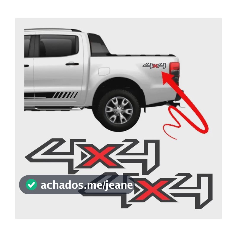 Adesivo Faixa Aplique Lateral Emblema 4x4 Ranger 2014 Á 201