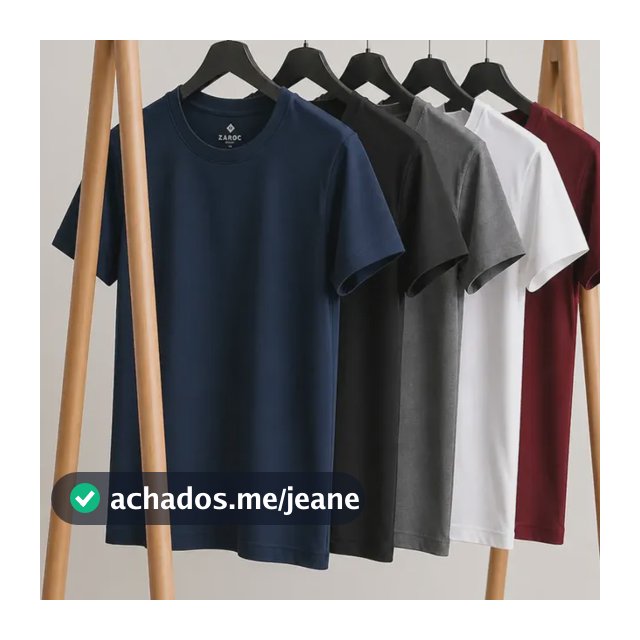 Kit 5 Camisetas Masculinas Slim Fit  Básicas Algodão Premium