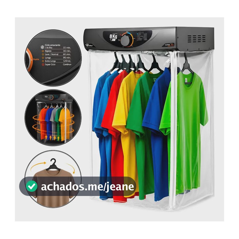 Secadora Fischer Super Ciclo 8 Kg Com Timer Contínuo Cinza 127v