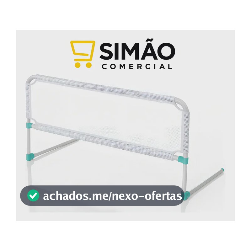 Grade de Proteção Infantil Dobrável pra Cama 88cm Aço Poliéster
