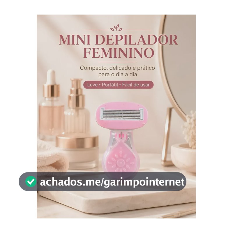 Mini Depilador Feminino Portátil Com Estojo + 1 Refil Lamina Rosa Manual