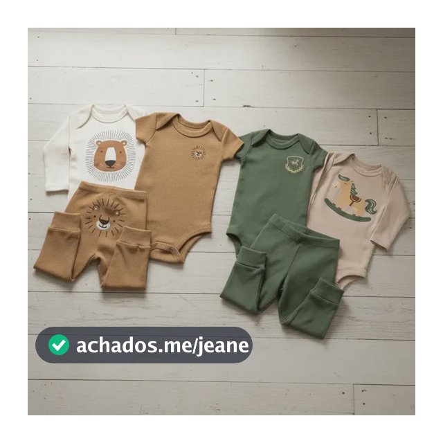 Conjunto Bebê Algodão Kit 6 Peças Body Longo Curto E Calça