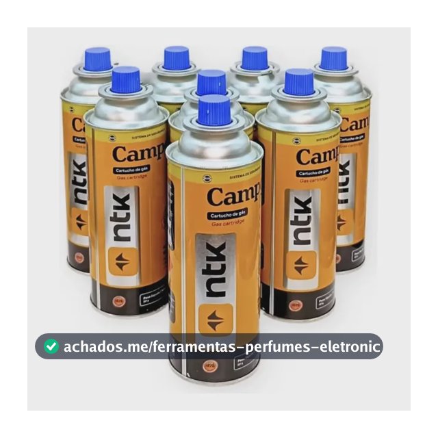 Kit 8 Latas Refil Carga Para Maçarico Portátil Culinário E Para Fogareiro Fogão De Camping 227g Marca - Liderança Ferro E Aço