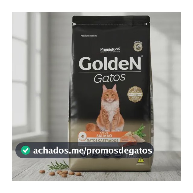 Ração Golden Gatos Adultos Castrados Salmão 10,1kg