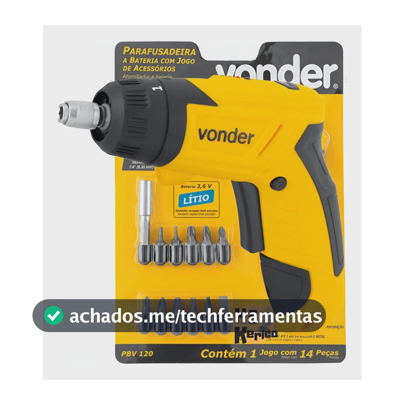 Mini Parafusadeira Multifuncional Kit Go De Ferramentas Bits Amarelo 127/220v