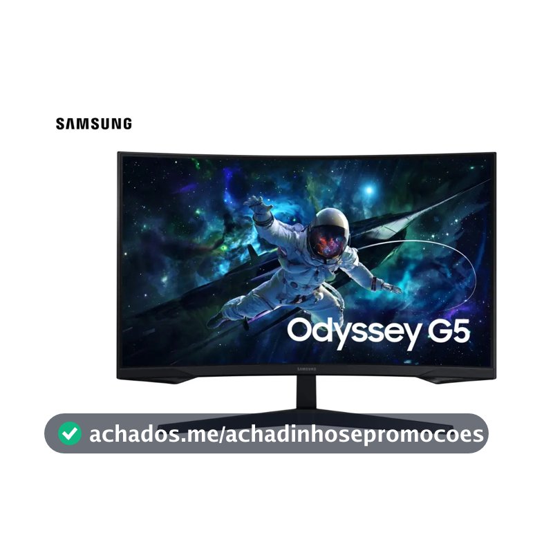 Monitor Gamer Samsung Odyssey G5, 32 ,qhd, 165hz,1ms,hdmi,dp Preto