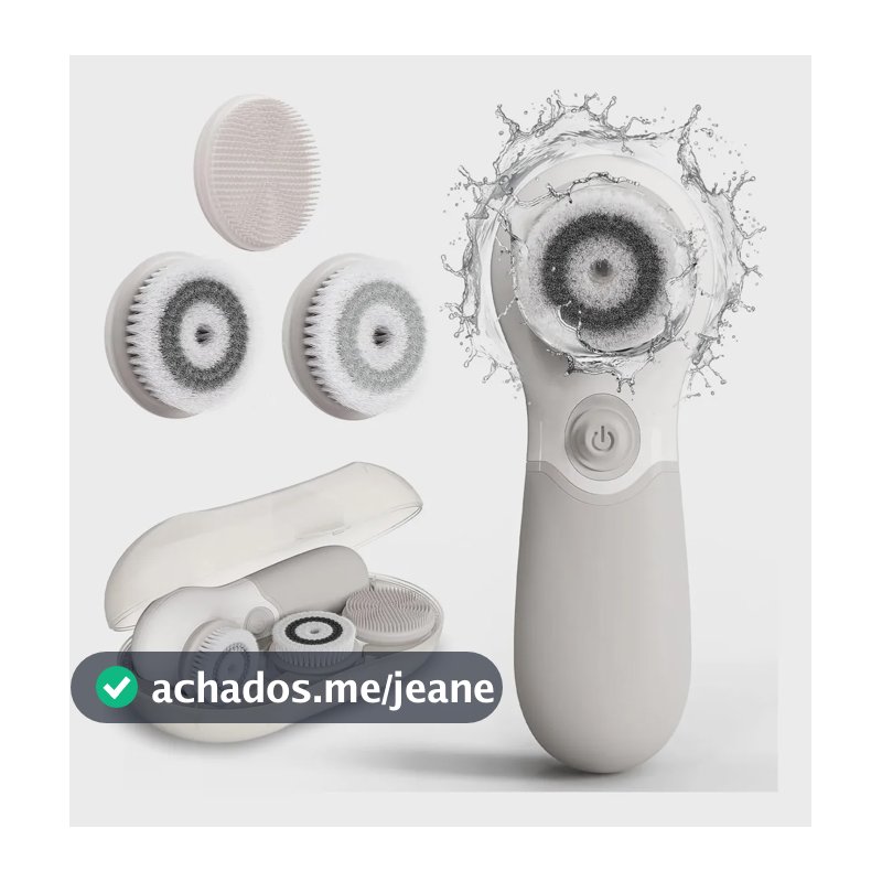 Escova de Limpeza Facial Elétrica Basike 3 em 1 para Esfoliação e Massagem