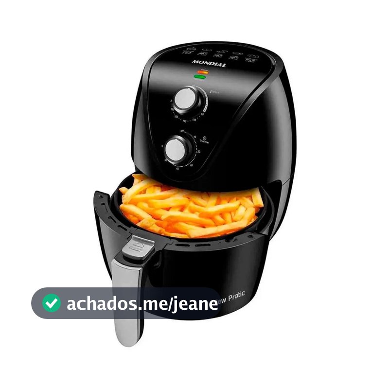 Air Fryer Fritadeira Eletrica Mondial +saude 1500w 3,5l Cor Preto