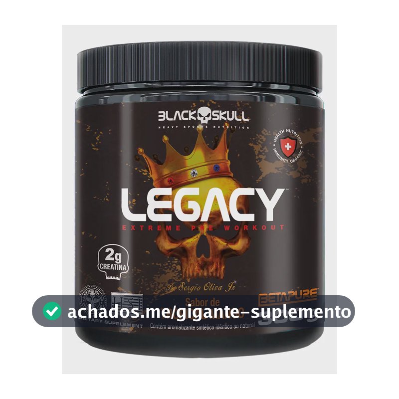 Pré-treino Legacy - 300g Black Skull Tropical Mango