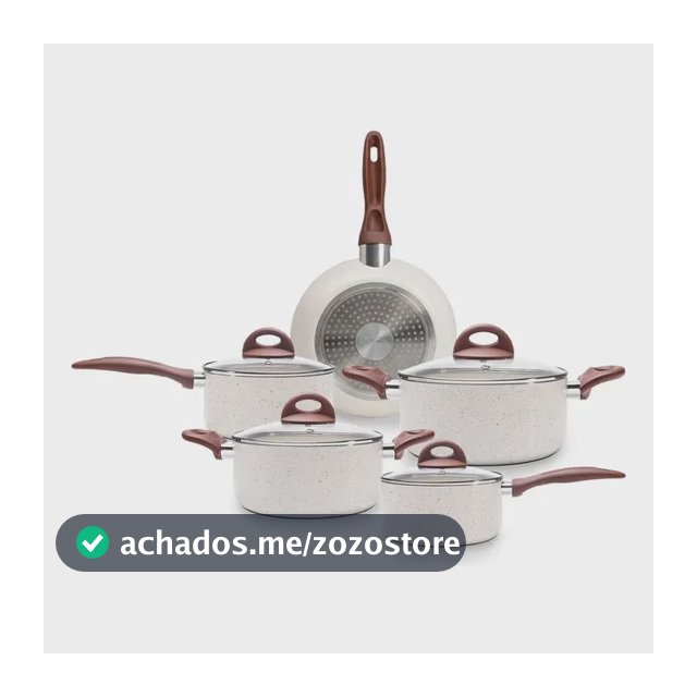 Jogo De Panelas Smart Plus Vanilla Indução Cerâmico 5peças Brinox 4774/101